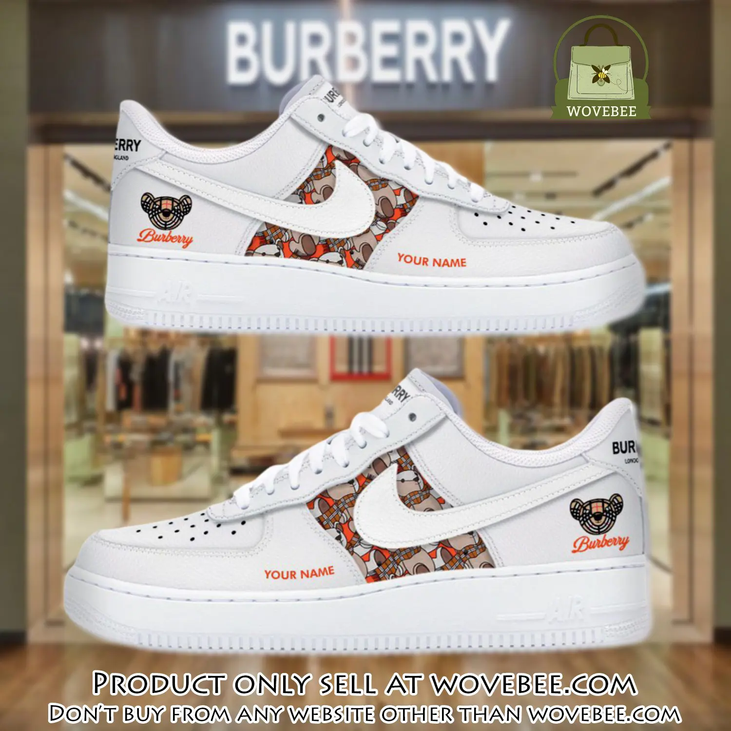 Personalized burberry luxury air force 1 sneakers limited af1 shoes oaf1000 wvb4313809